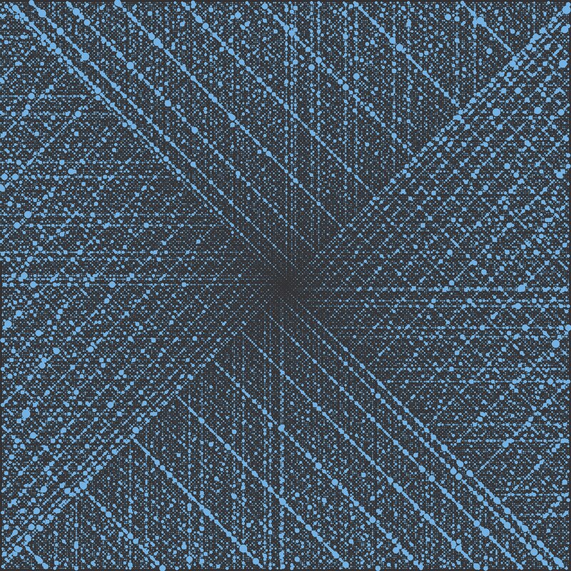 Blue Dots on Dark Background — Calm