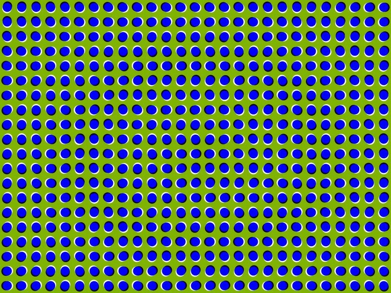 Blue Dots on Green Background — Hypnotic, Abstract