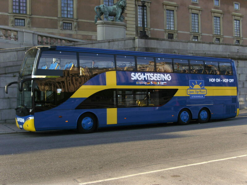 Blue Double-decker Bus