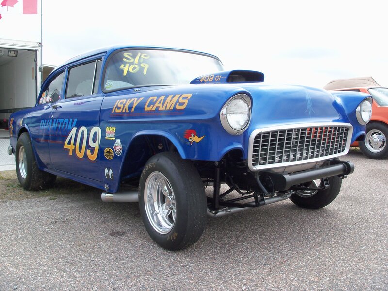 blue drag racing car