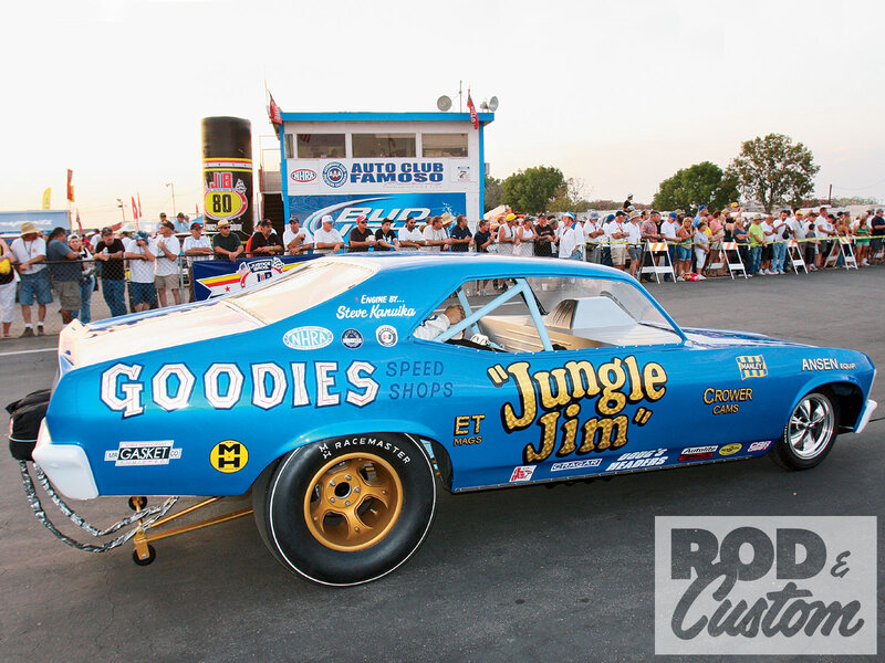 Blue Drag Racing Car — Active, Sunset