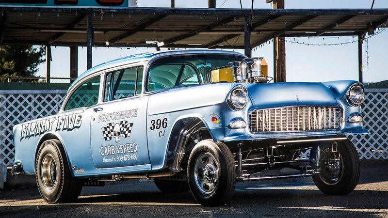 Blue Drag Racing Car — Dramatic, Afternoon, Photograph, Grille