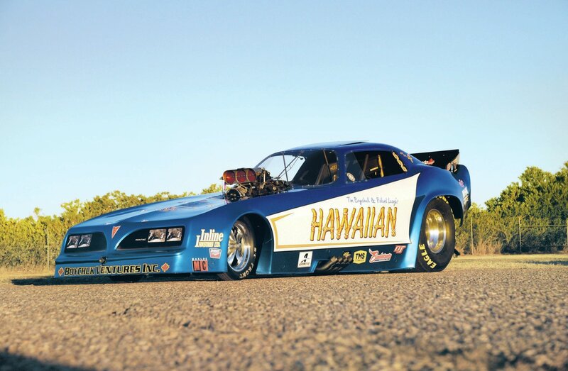 Blue Drag Racing Car — Dramatic, Afternoon, Photograph