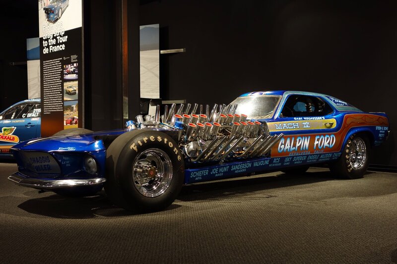 Blue Drag Racing Car — Dramatic, Photograph
