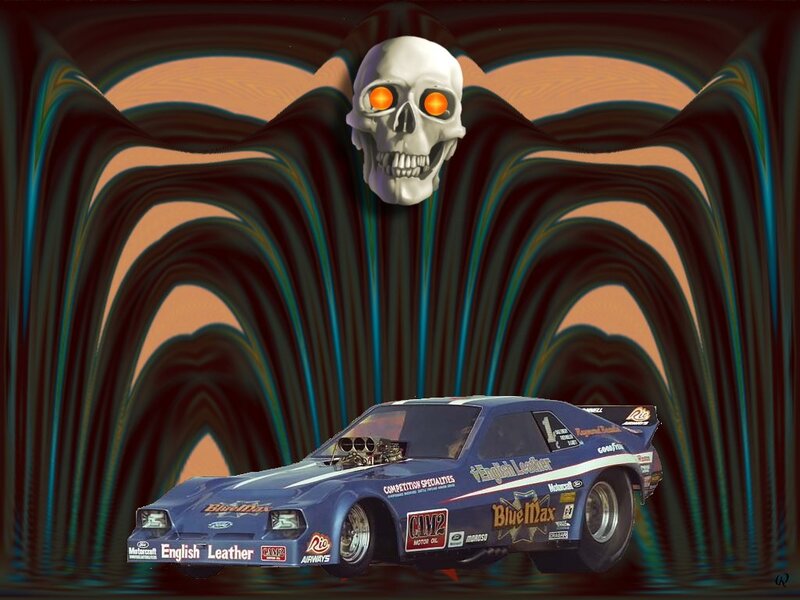 Blue Drag Racing Car — Dramatic