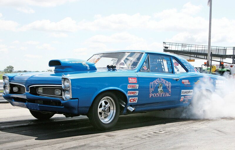 Blue Drag Racing Car — Dynamic, Afternoon, Photograph, Smoke, Racetrack