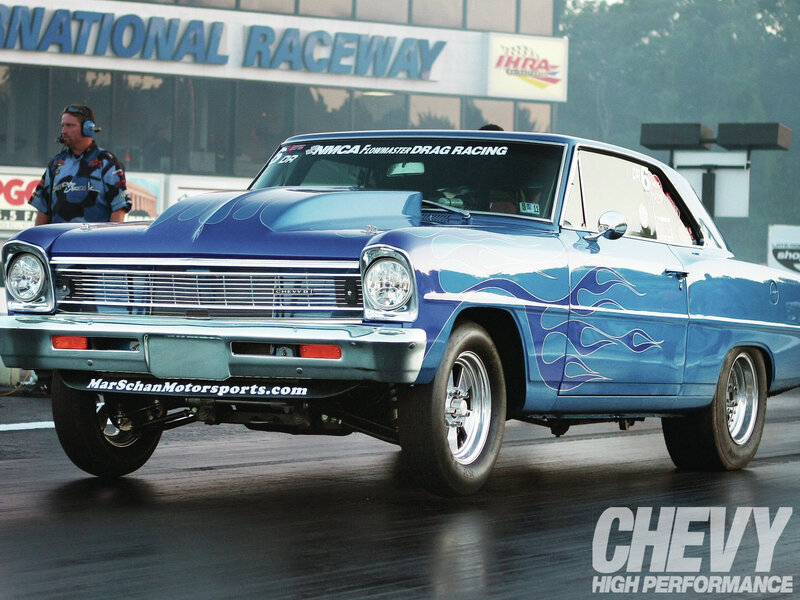 Blue Drag Racing Car — Dynamic, Afternoon