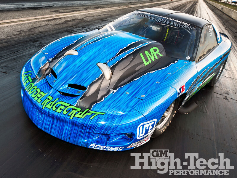 Blue Drag Racing Car — Dynamic, Photograph