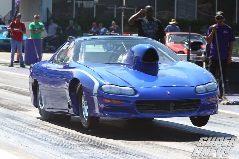 Blue Drag Racing Car — Energetic