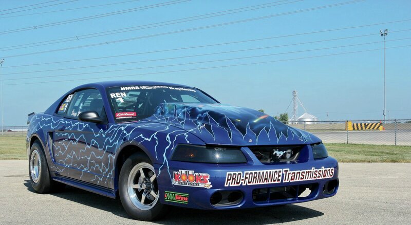 Blue Drag Racing Car — Outdoor