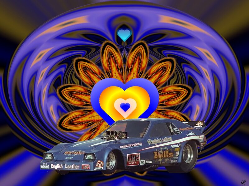 Blue Drag Racing Car — Vibrant
