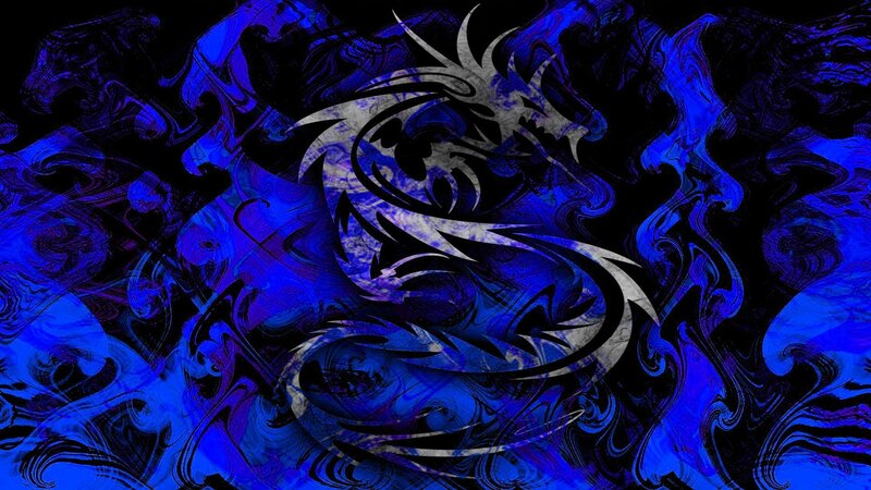 Blue dragon abstract art