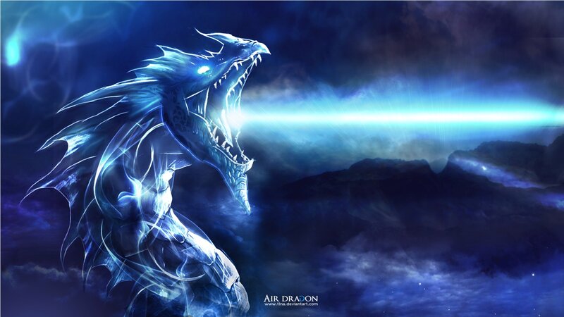 Blue Dragon Breathing Light — Dramatic
