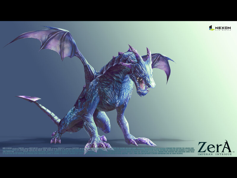 Blue dragon creature concept art