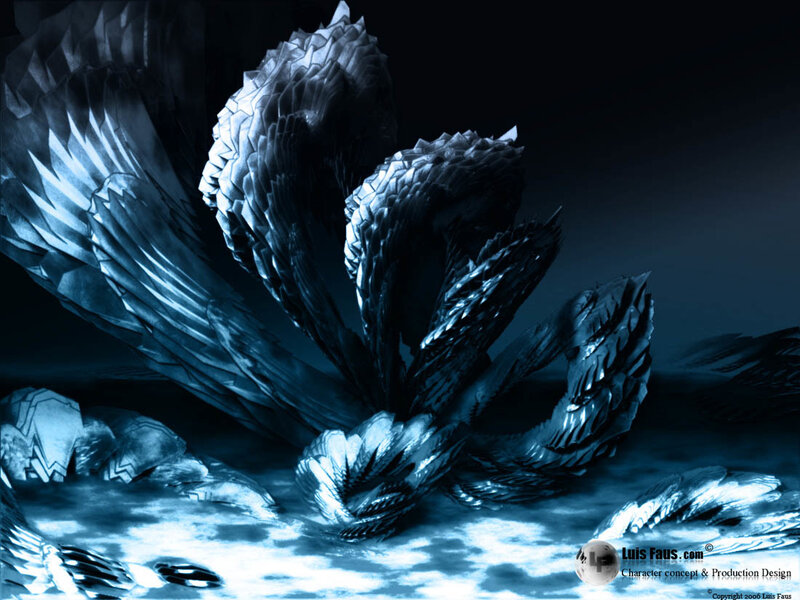 blue dragon creature concept
