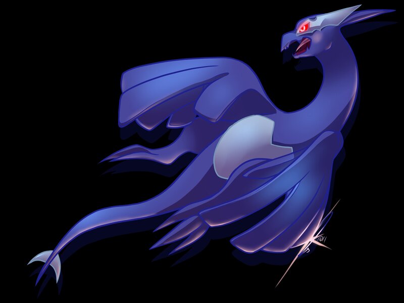 Blue Dragon Creature — Dramatic, Digital Art, Red Eyes