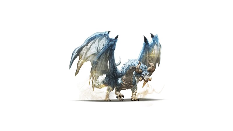 Blue Dragon Creature — Dramatic, Digital Art, Wings, Horns