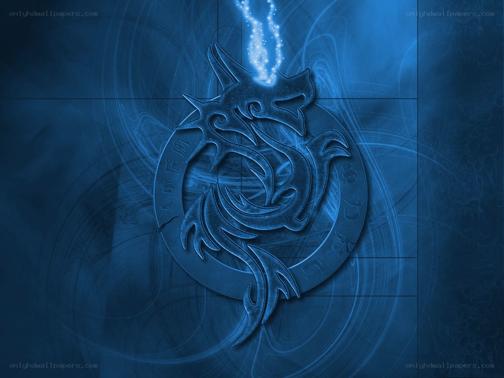 blue dragon emblem with energy