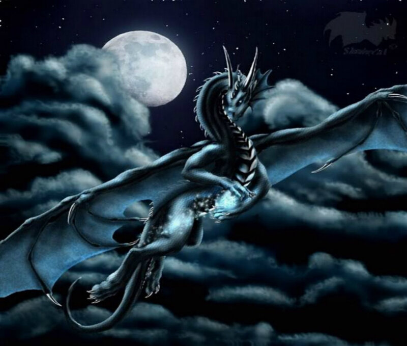 Blue Dragon Flying