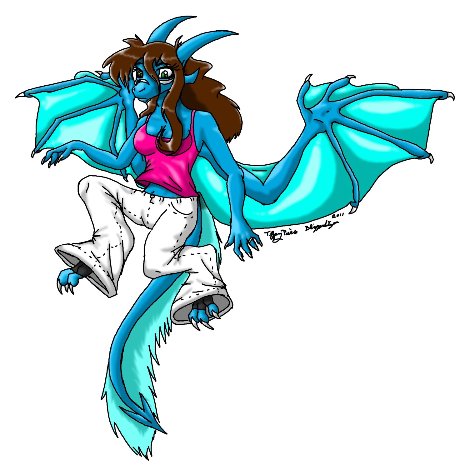blue dragon girl character
