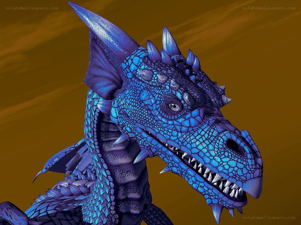 blue dragon head close-up