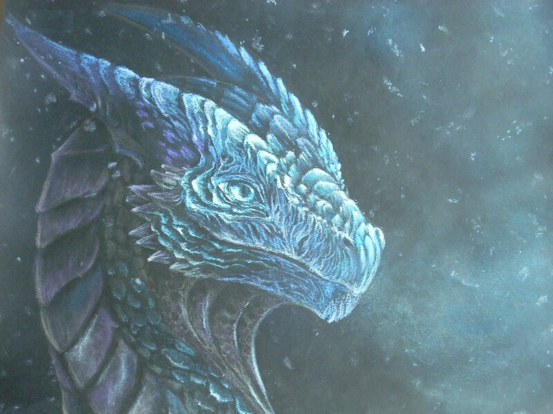 blue dragon head portrait