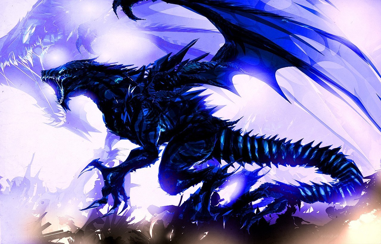 blue dragon in battle