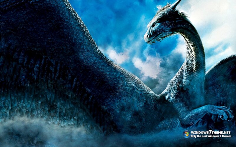 Blue Dragon in Clouds — Dramatic, Digital Art, Sky