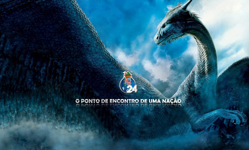 Blue Dragon in Clouds — Dramatic