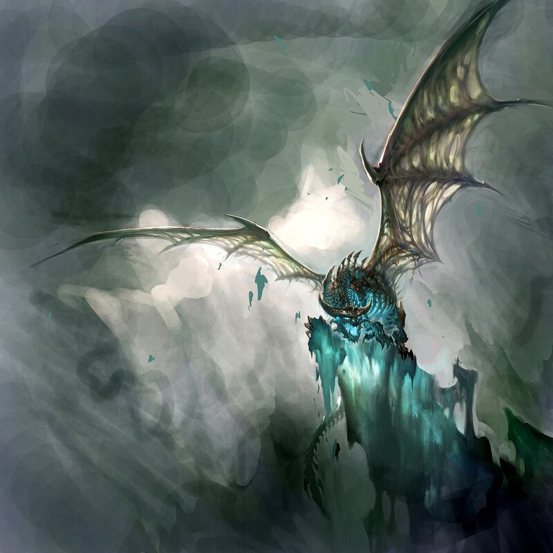 Blue Dragon in Flight — Teal