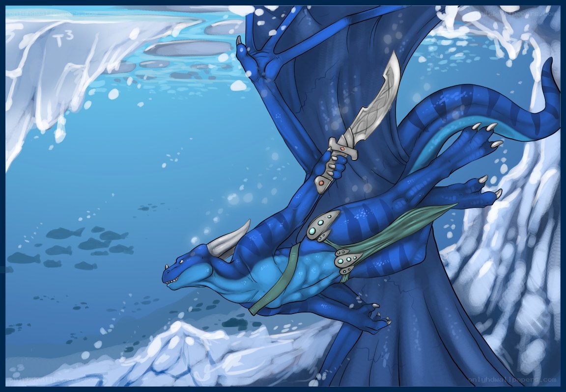 Blue dragon in icy waters