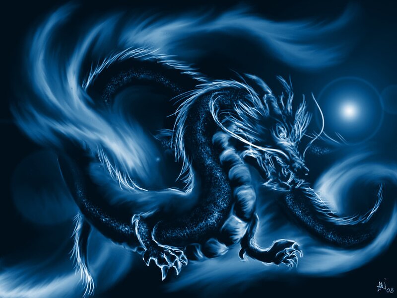 Blue Dragon in Motion