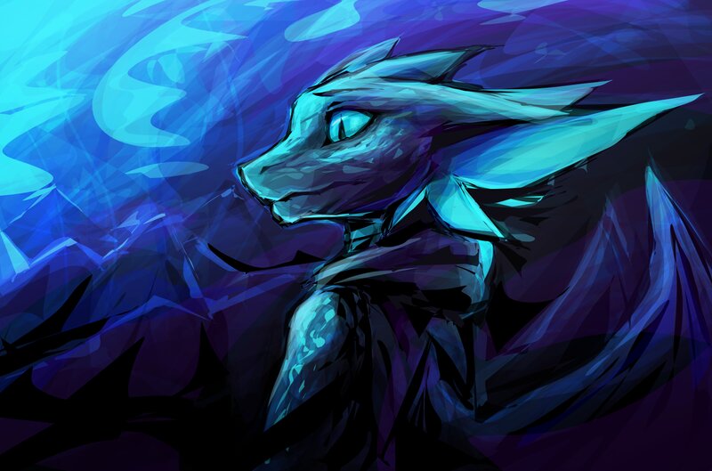 Blue Dragon in Profile