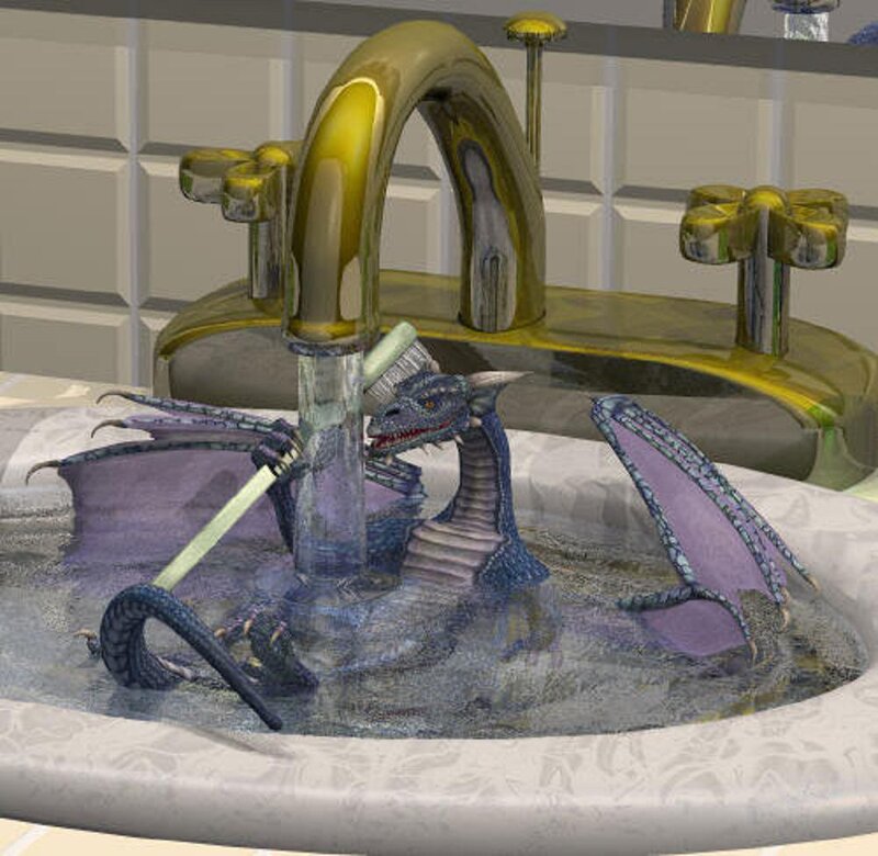 Blue Dragon in Sink