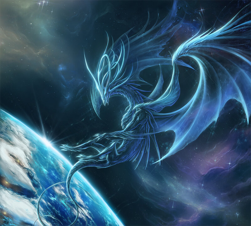 Blue Dragon in Space — Dramatic