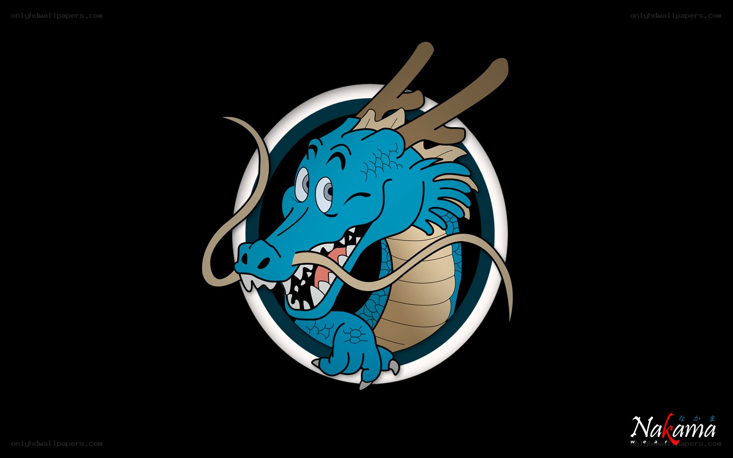 Blue dragon logo on black