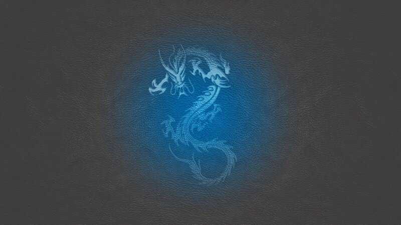blue dragon on leather