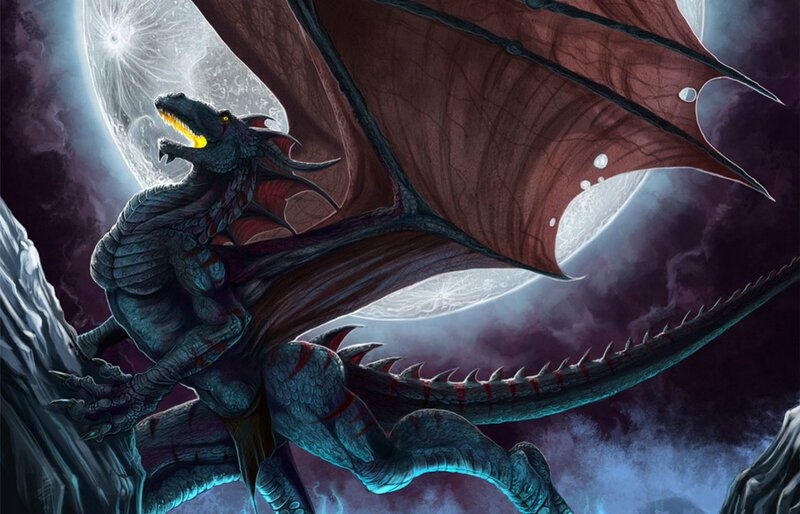 Blue Dragon on Mountain