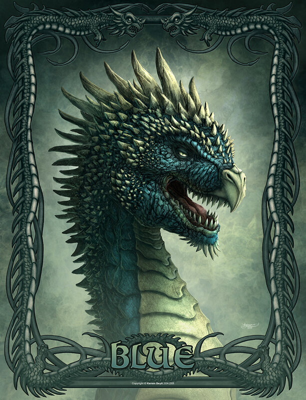 Blue dragon portrait