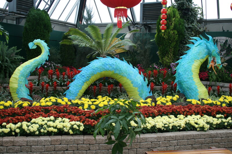 Blue Dragon Sculptures — Festive, Photograph
