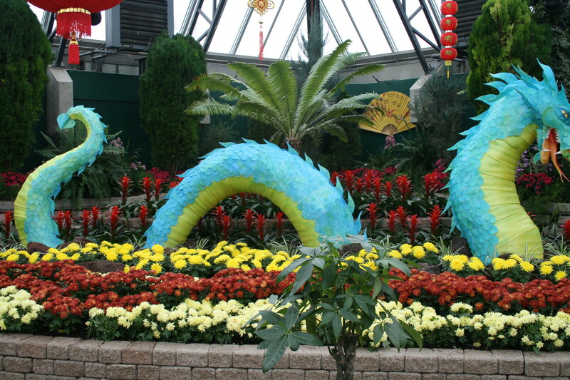 Blue Dragon Sculptures — Festive