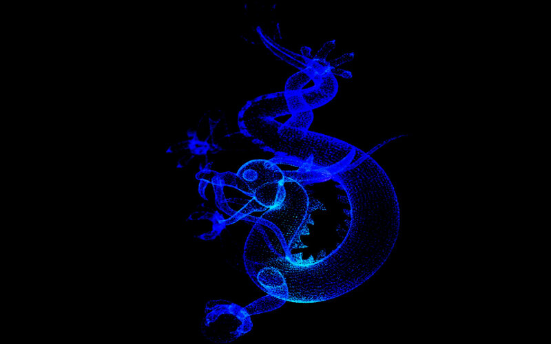 blue dragon wireframe