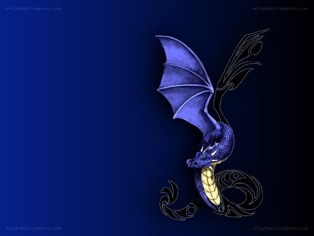 blue dragon with glowing eyes