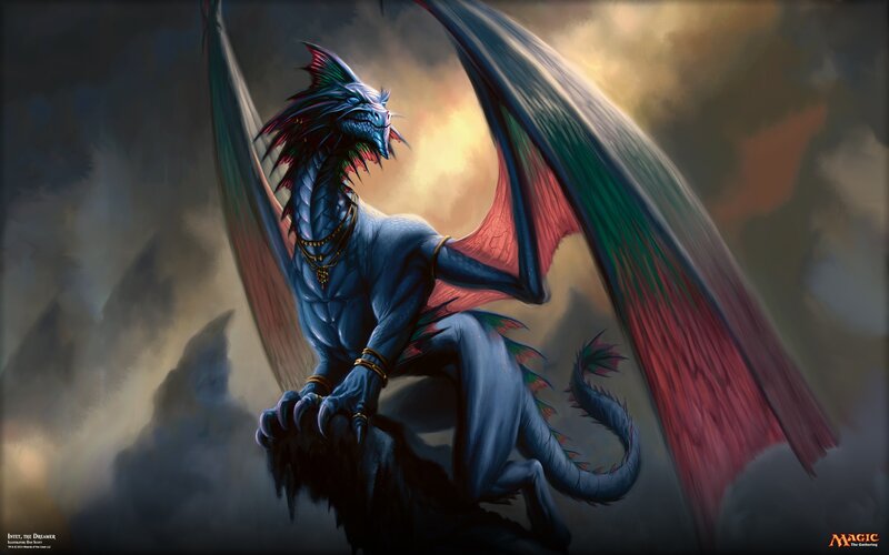 Blue Dragon with Wings — Dramatic