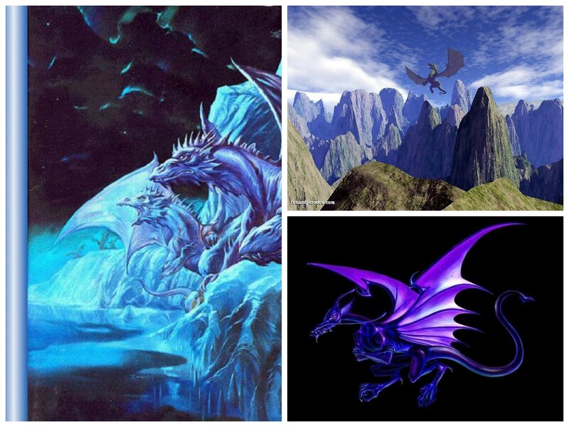Blue Dragons in Mountains