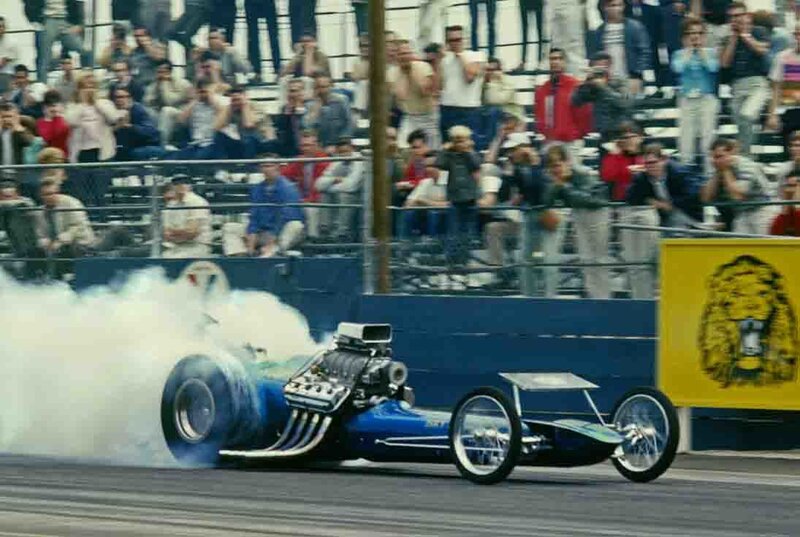 Blue Dragster Car