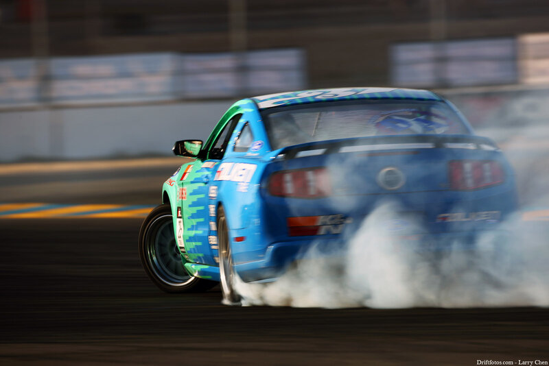 Blue Drift Car — Dynamic, Photograph, Smoke, Racetrack
