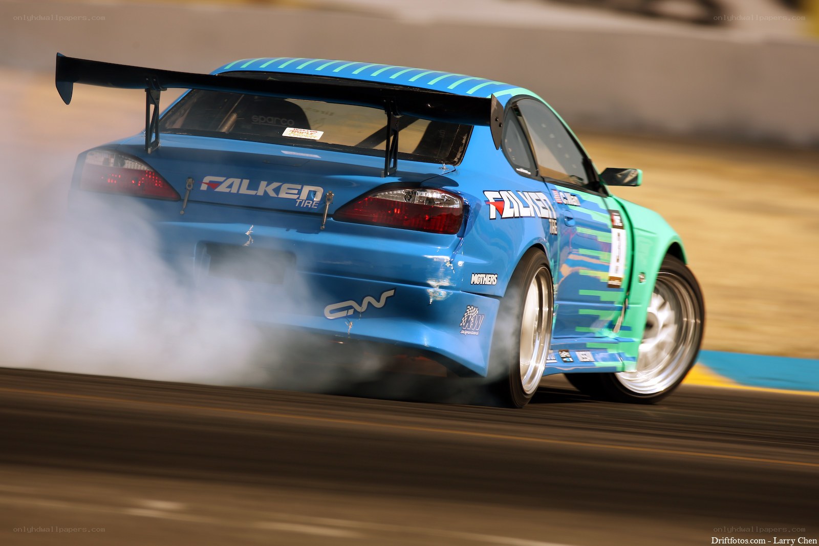 blue drift car on track