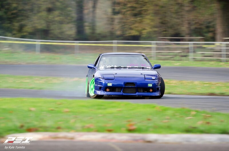 Blue drift car on track