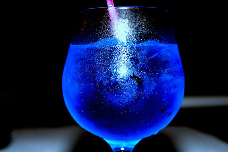 Blue Drink in Glass — Dark